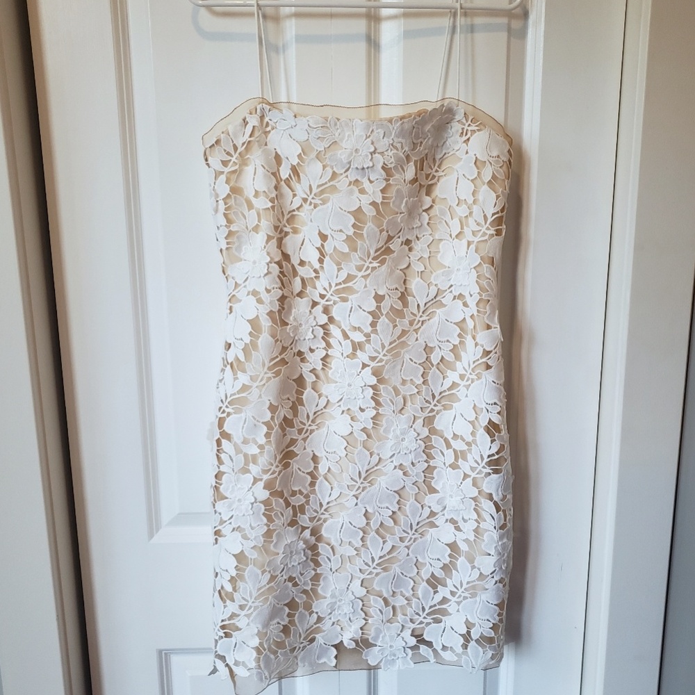 Brand New! BHLDN White Lace Nude Dress